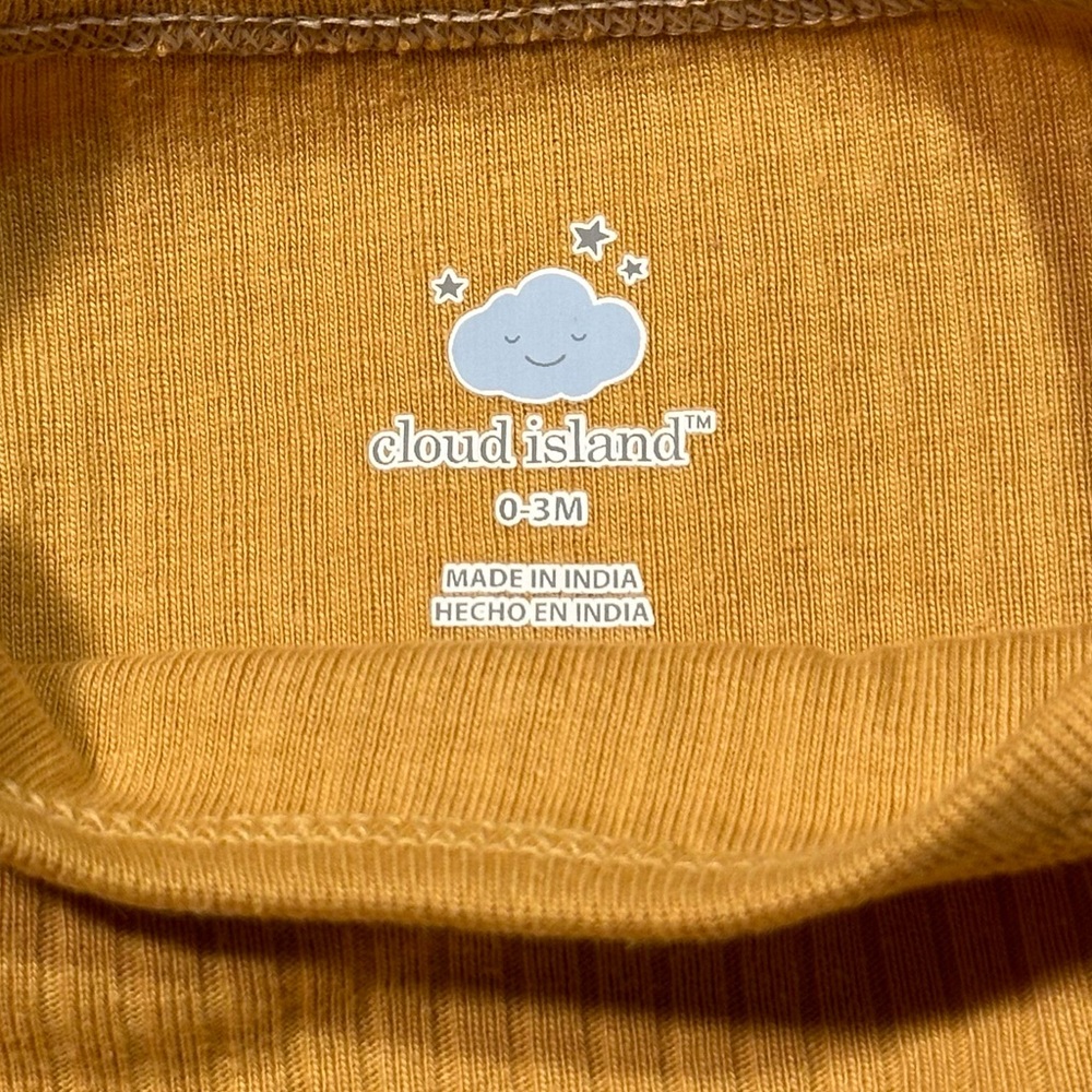 Cloud Island Mustard Yellow Baby Onesie